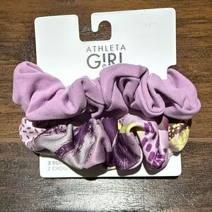 Athleta Lavender and Violet Scrunchies Set